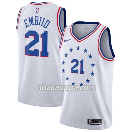 Philadelphia 76ers Joel Embiid 21 2018-19 Nike Valkoinen Pelipaidat Swingman - Miesten